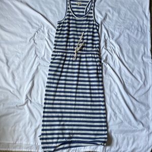 Lou & Grey (LOFT) blue/cream striped Racerback maxi dress.